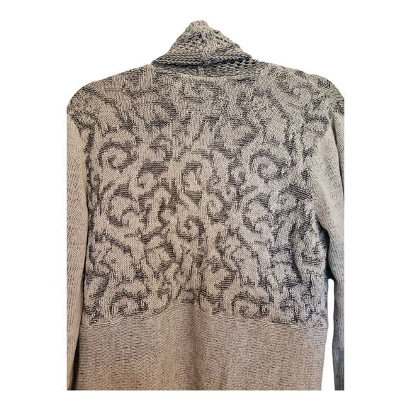 Simply Natural Peru 100% Alpaca Cardigan Sz Medium Open Front Gray Chunky Knit - Picture 2 of 13